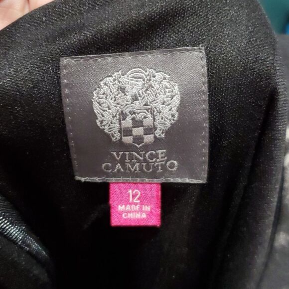 Vince Camuto Black & White Floral Dress with Sheer Sheath Overlay Size 12 - Picture 14 of 16